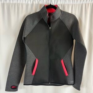 RBX Gray, Hot Pink & Black Gym Yoga Workout Jacket 2 pockets